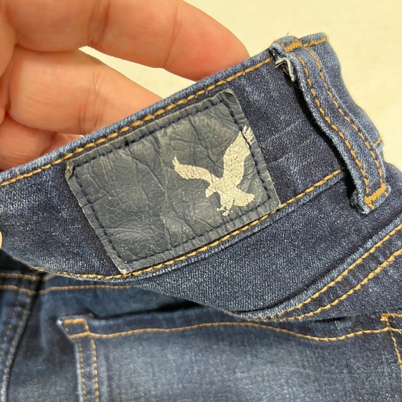 American Eagle Outfitters Denim Shorts Women 4 Mid Rise Rolled Cuff Stretch - Picture 4 of 14